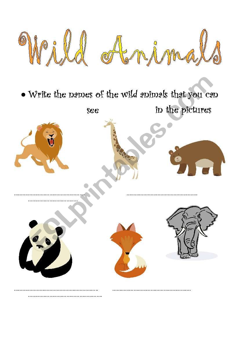 Wild Animals worksheet