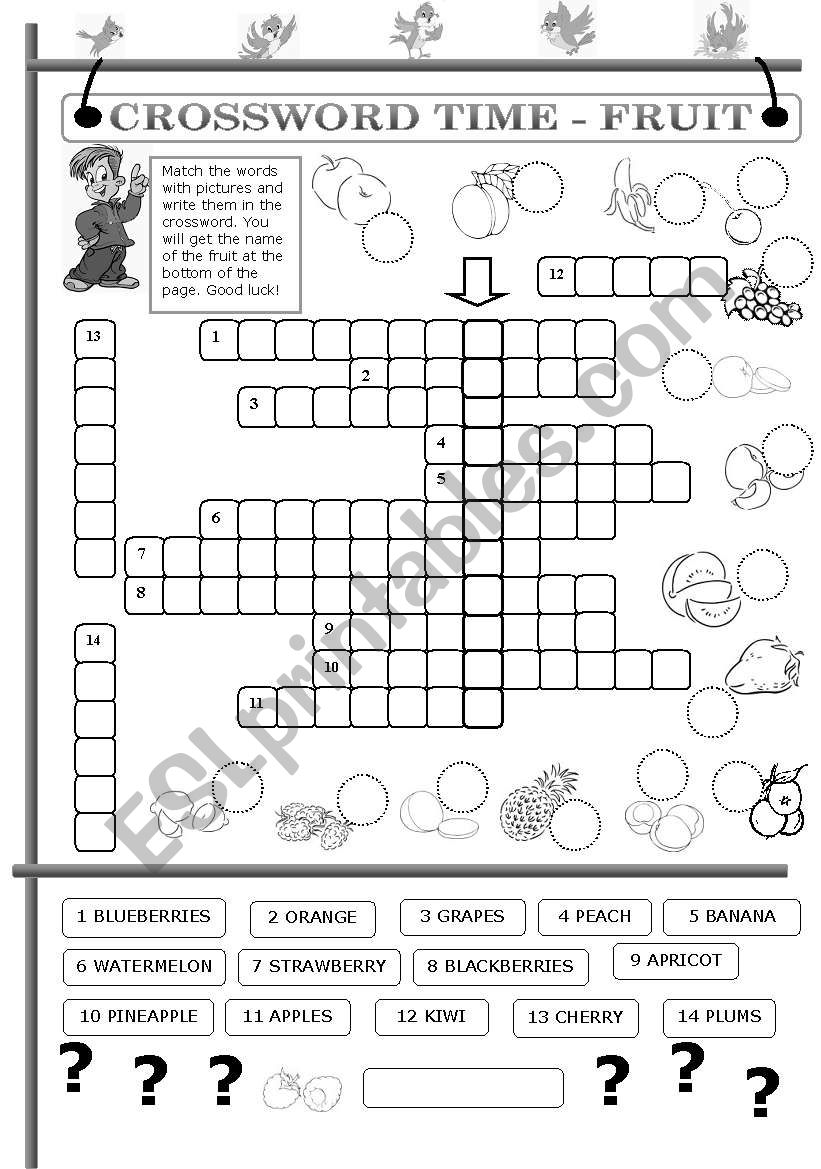 CROSSWORD TIME - FRUIT (editable)