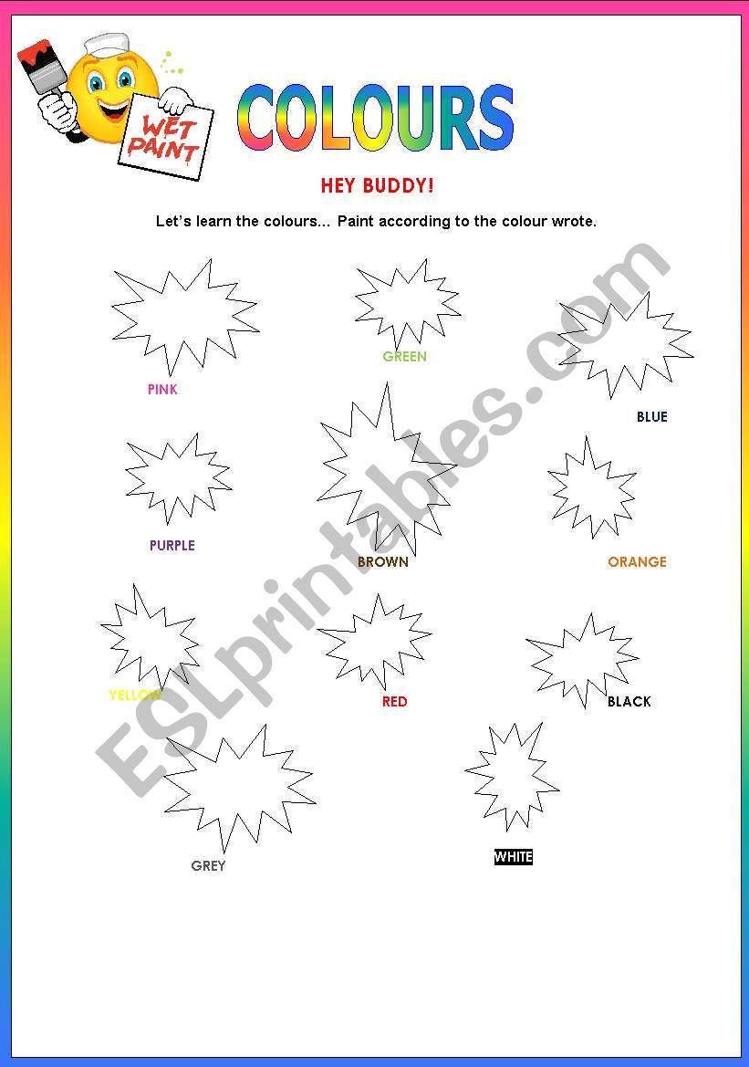 colours worksheet