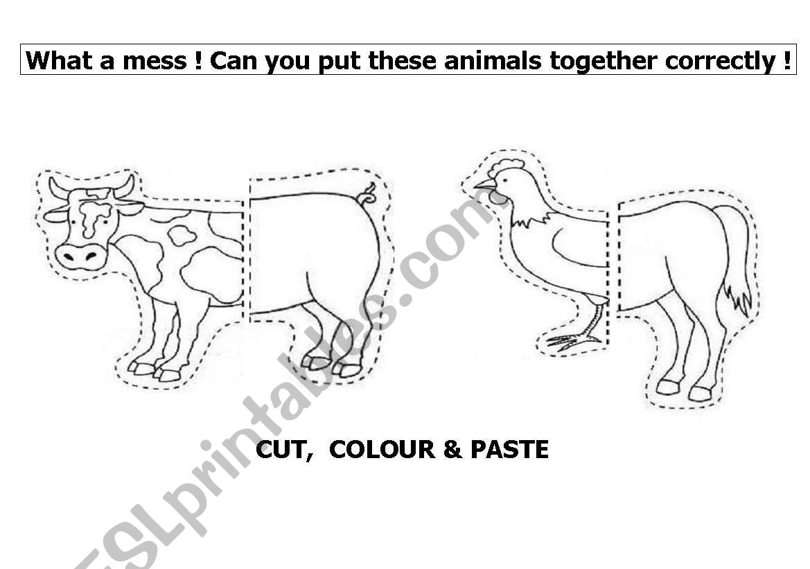 Farm Animal Mix Up !!! worksheet