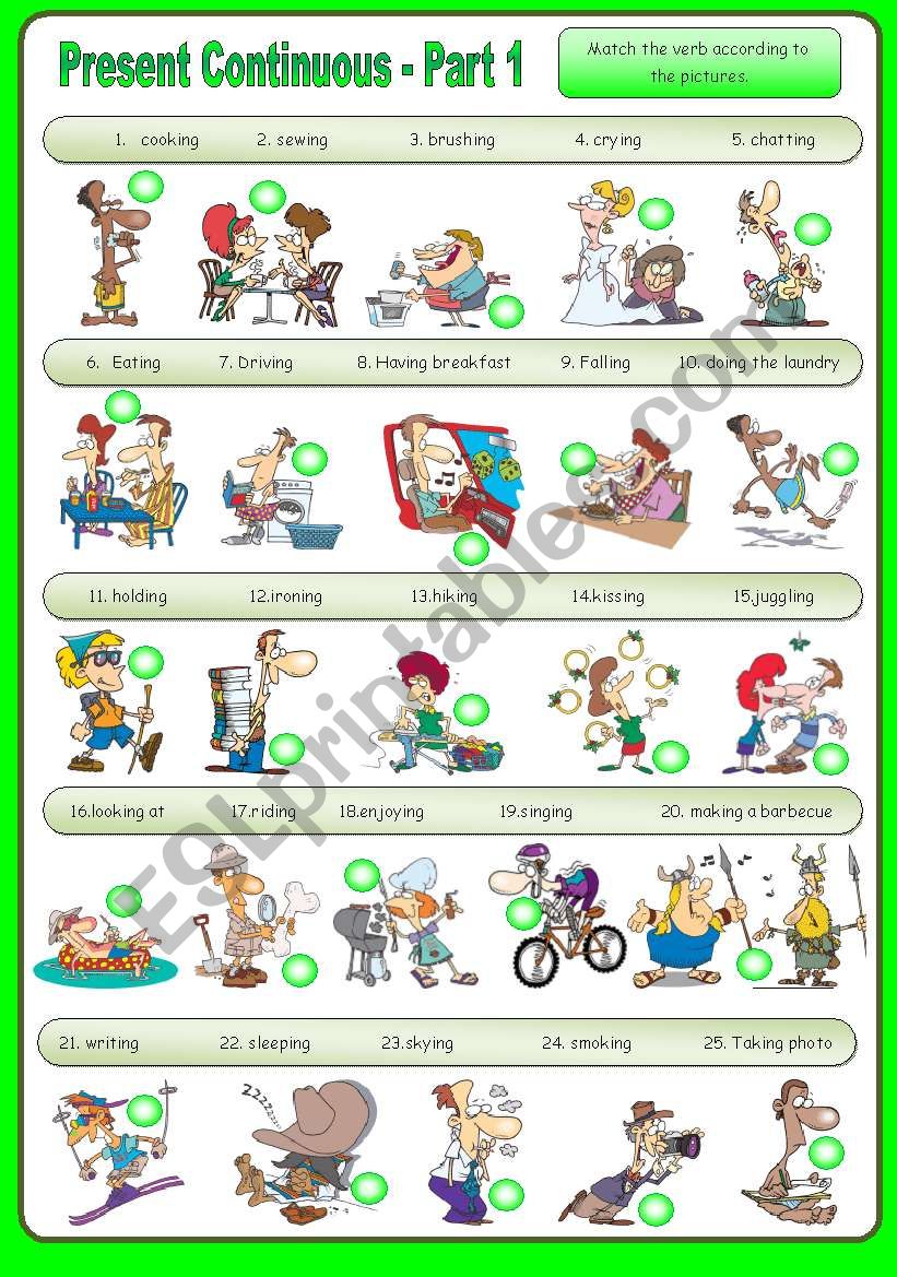 Present Continuous - Part 1 worksheet