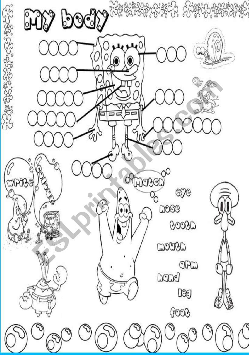 my body worksheet