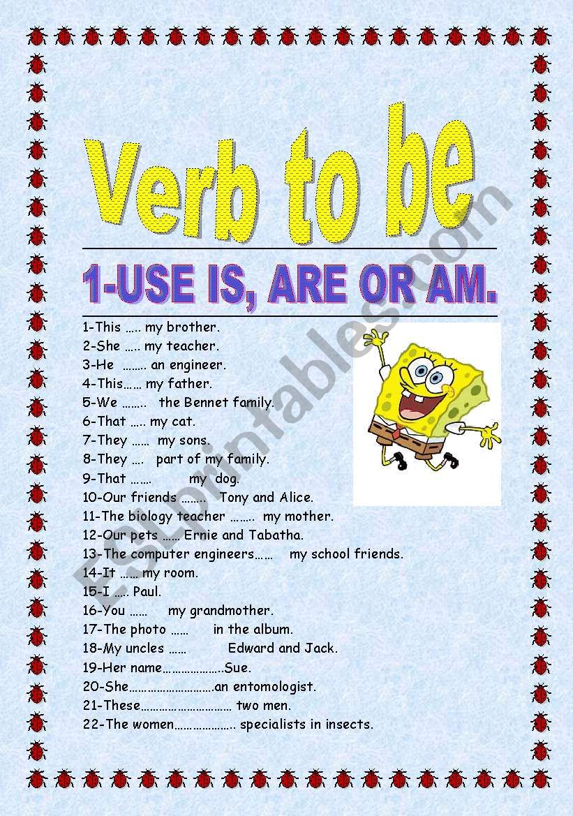 VERB TO BE worksheet