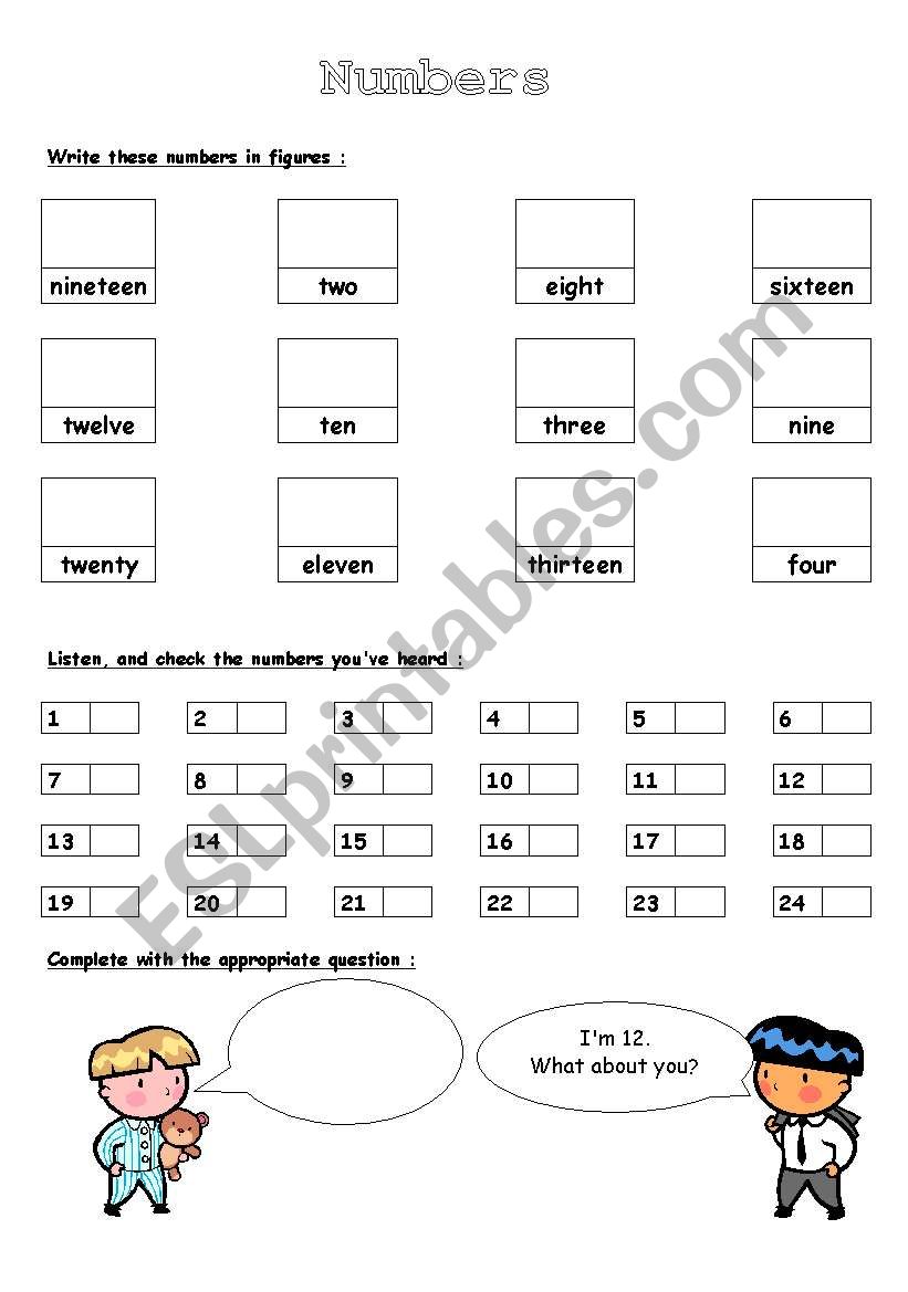 Recognizing Numbers How Old Are You ESL Worksheet By Eponge