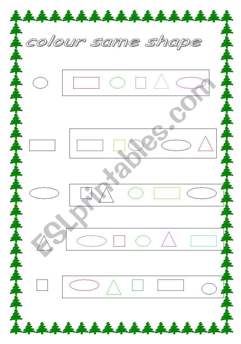 shapes colors worksheet