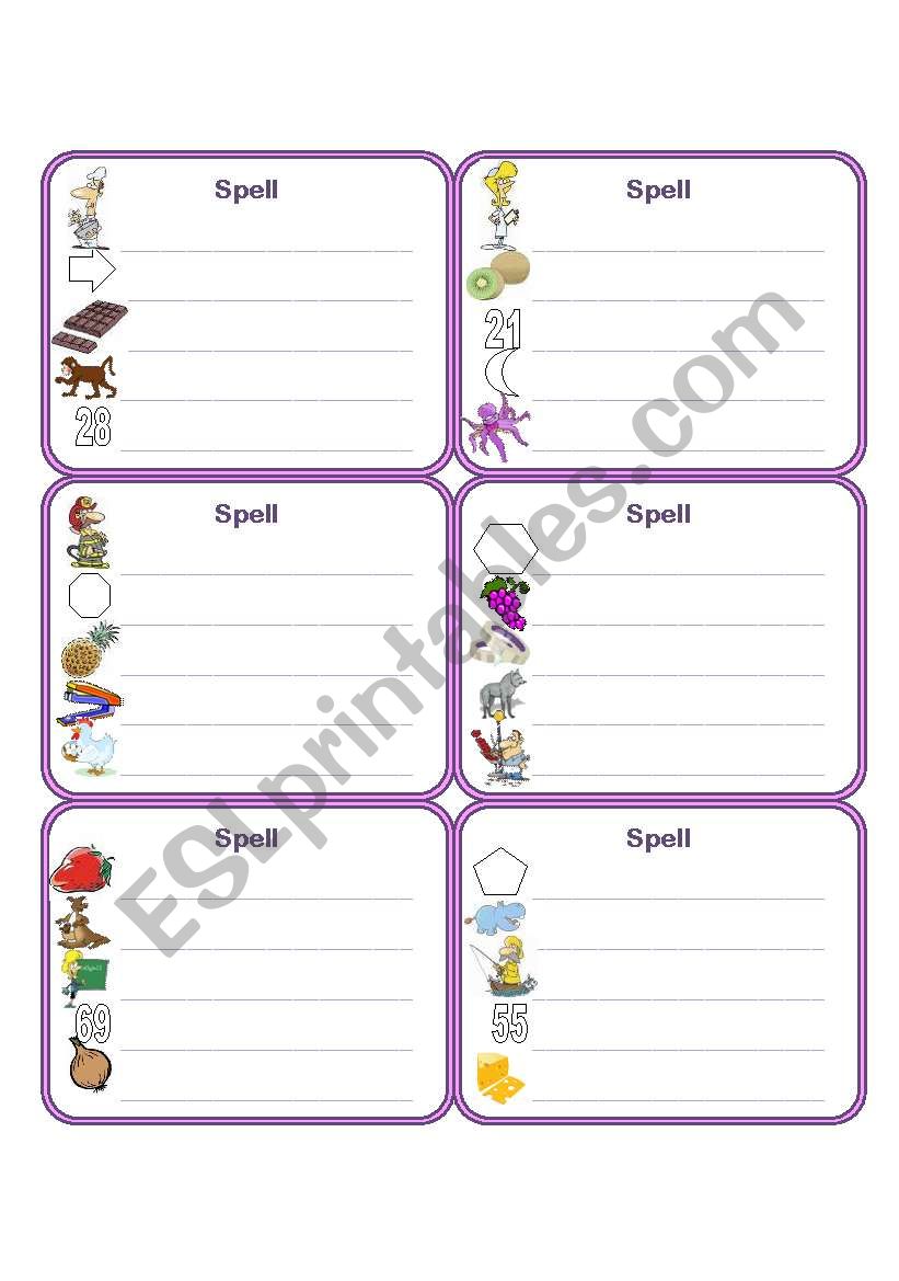 Every Day spell worksheet