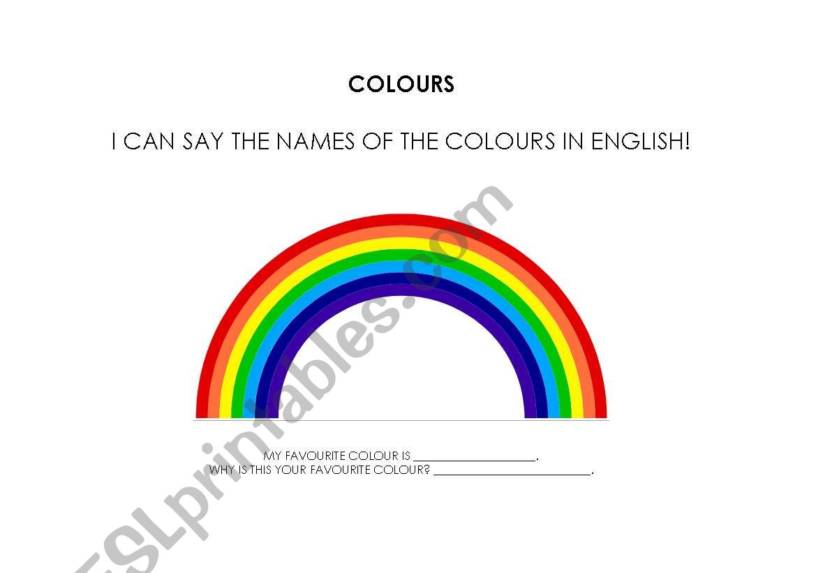 Colours worksheet