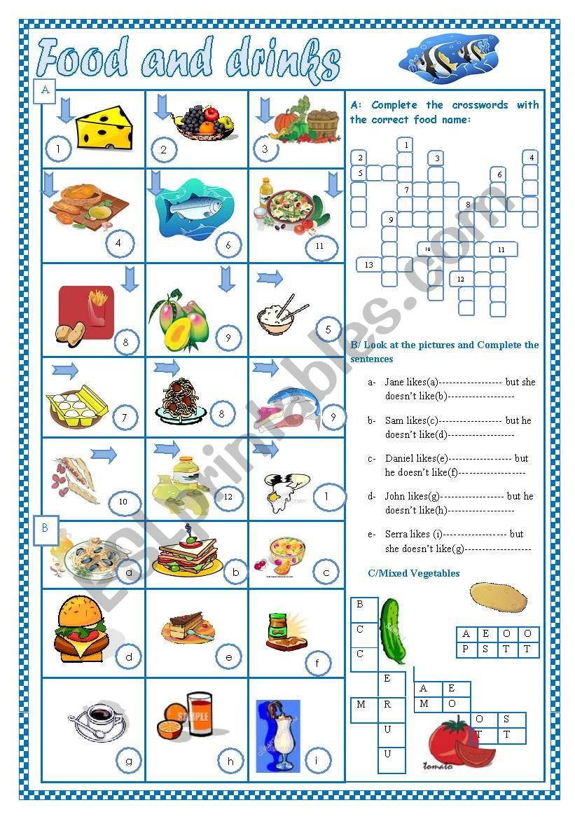 Food and Drinks(2) worksheet