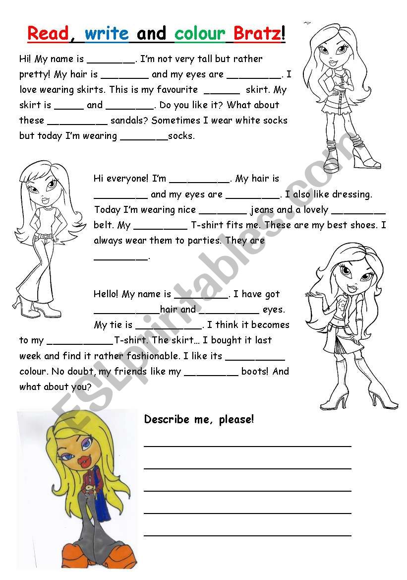 Clothes for elementary worksheet