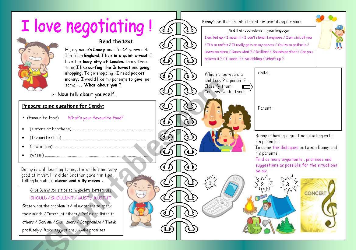 I LOVE NEGOCIATING ! worksheet