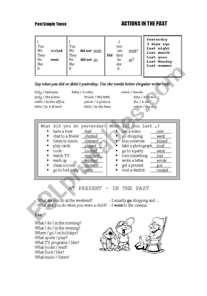 past simple worksheet