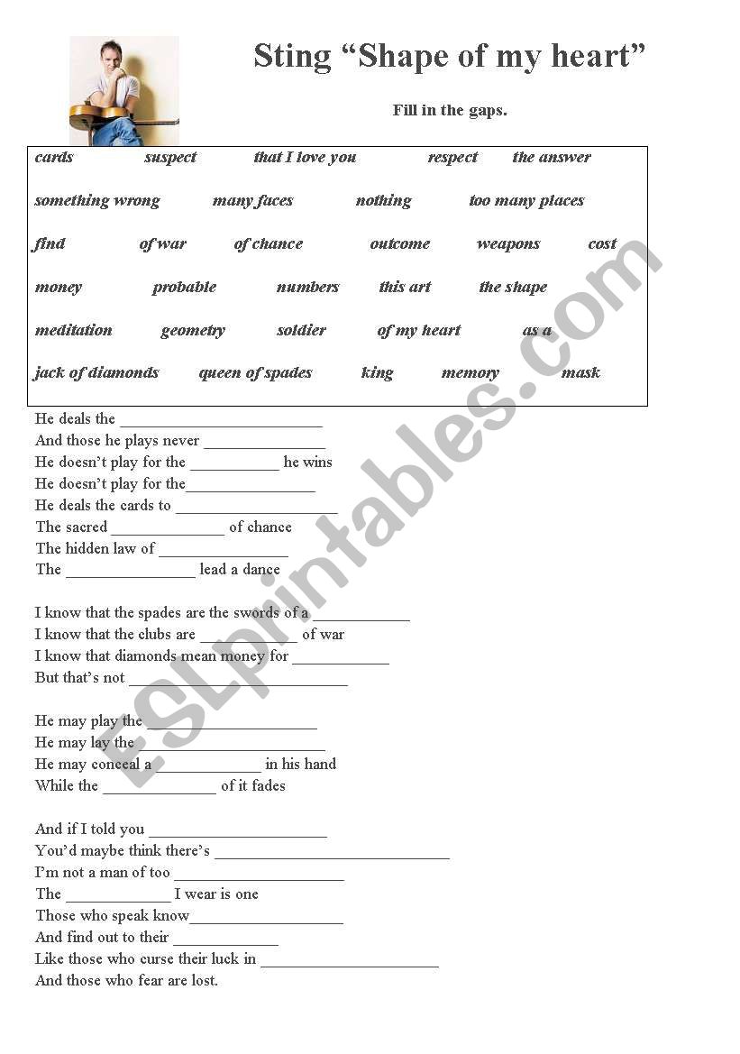 The best of Sting worksheet