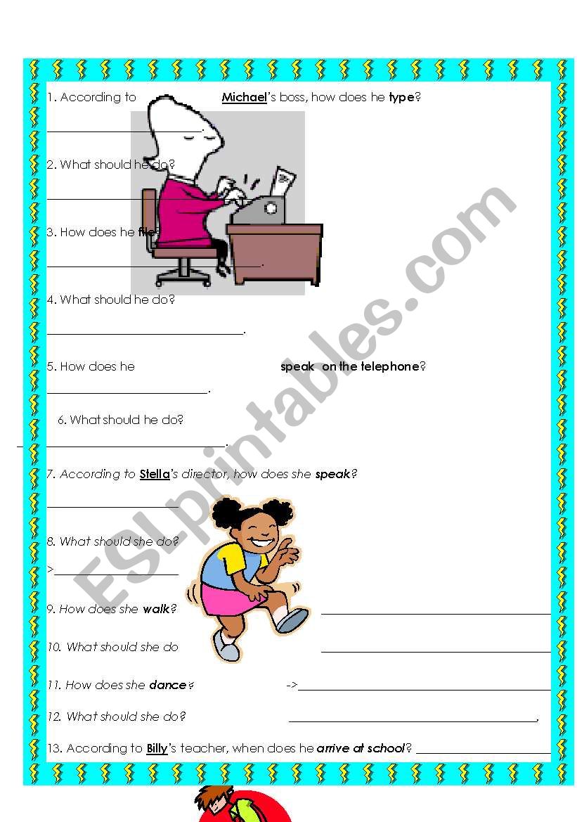 Comparatives worksheet