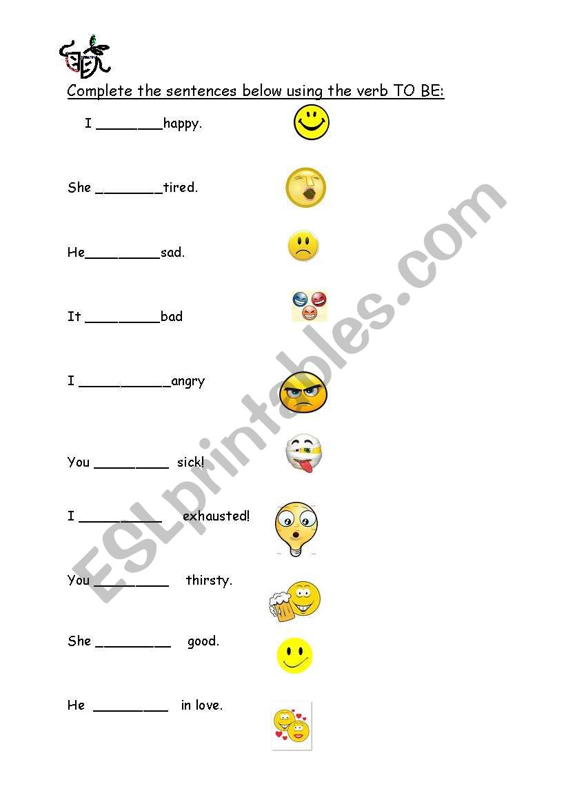Complete the smiley sentence worksheet