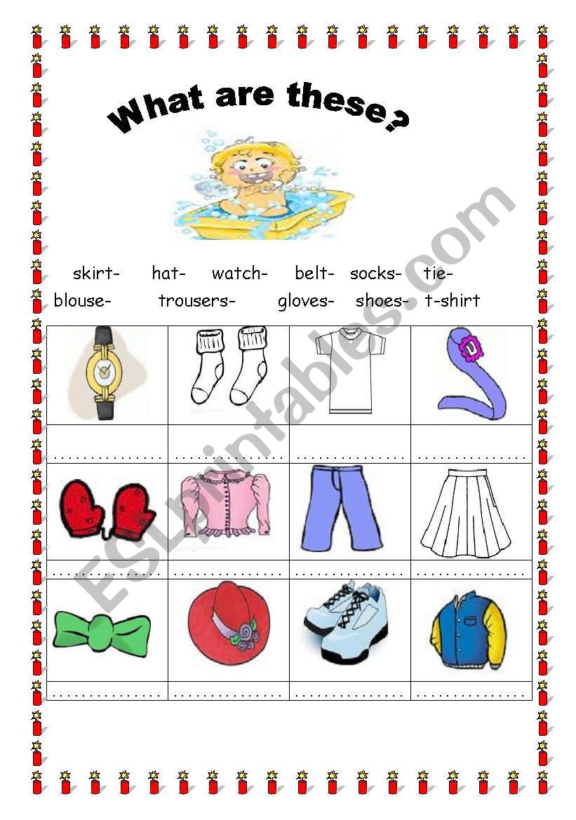 Clothes worksheet