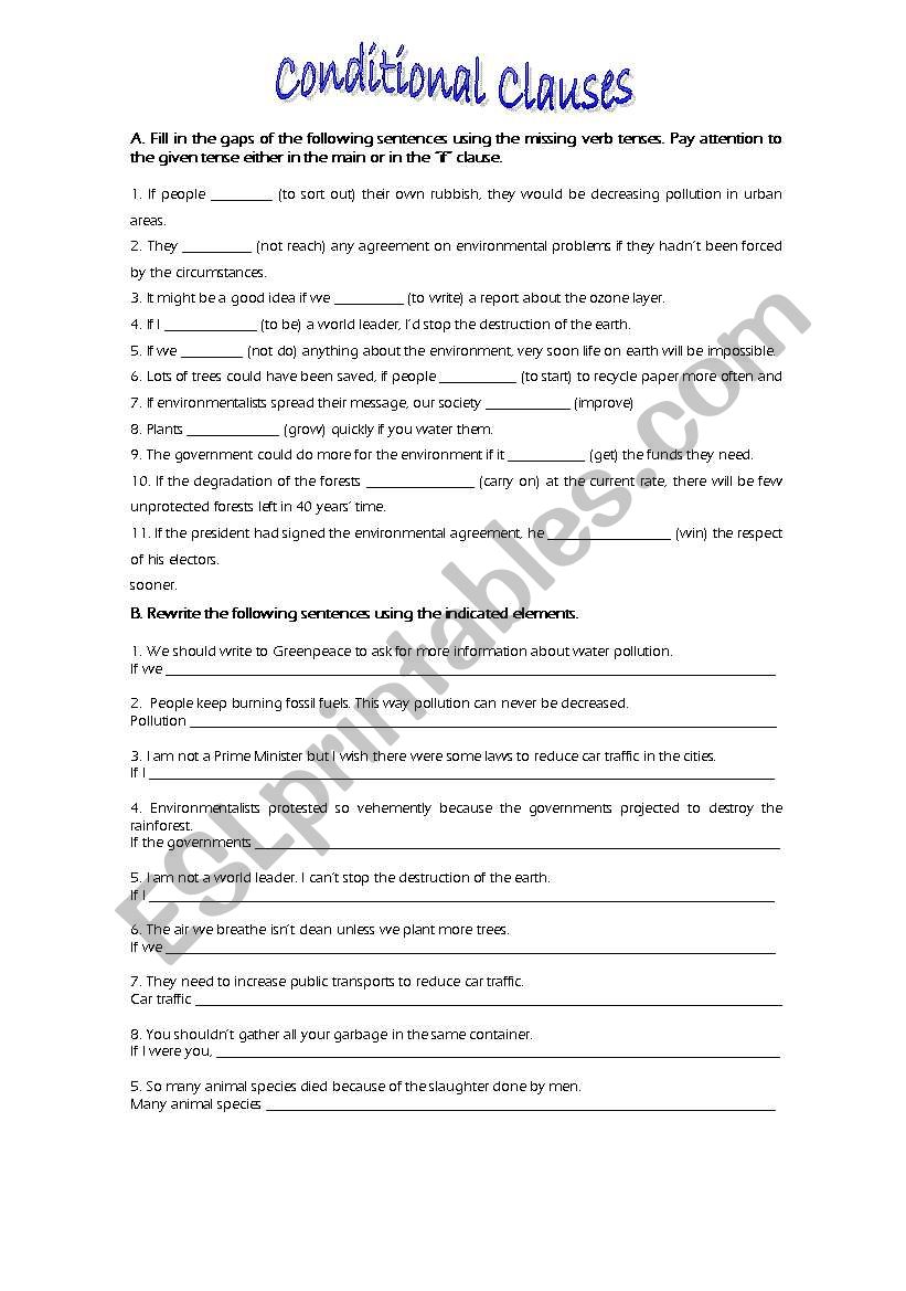 Conditional Clauses - Exercises