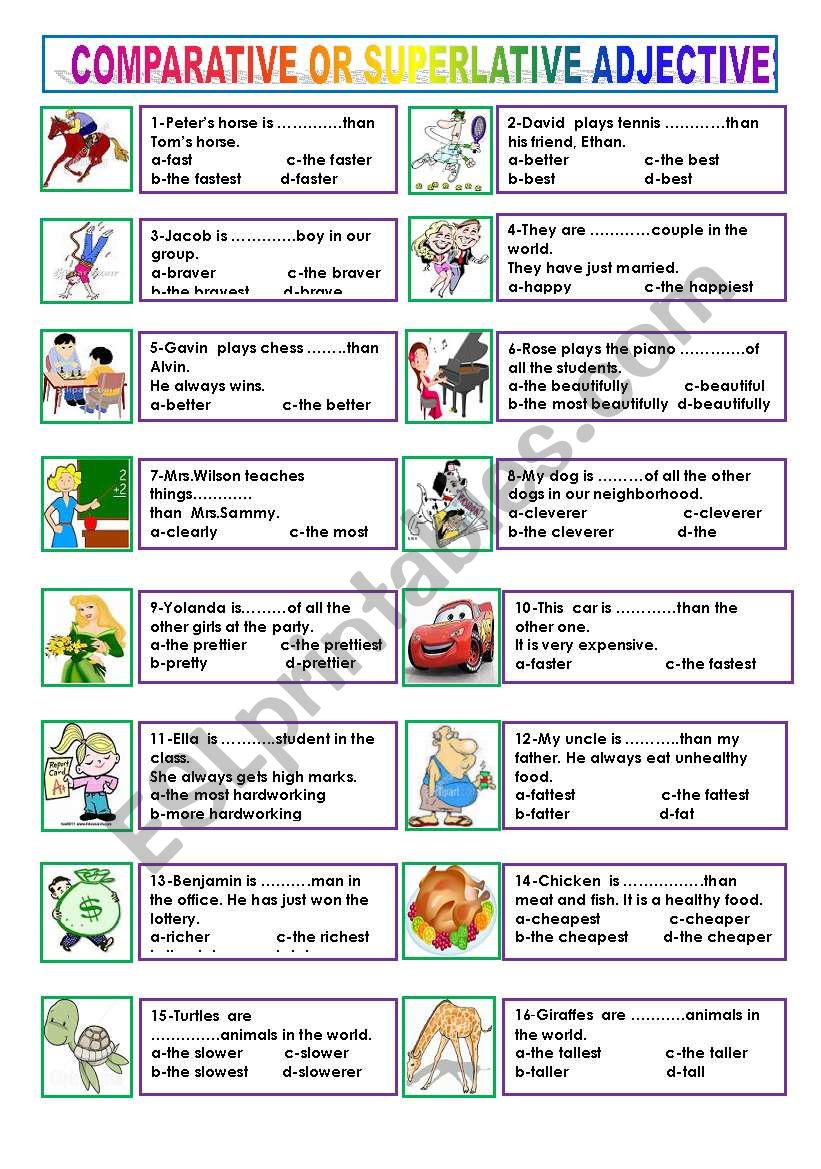 COMPARATIVE OR SUPERLATIVE  ADJ (2 PAGES)