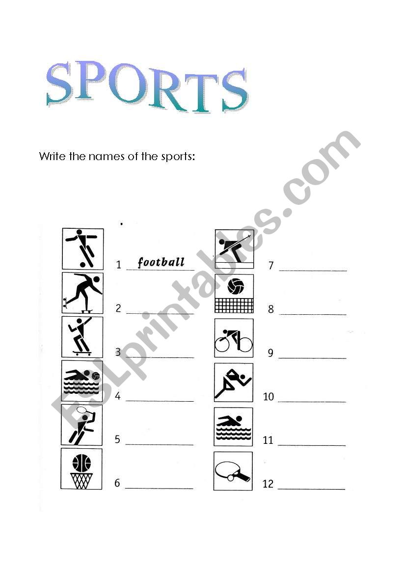 sports worksheet