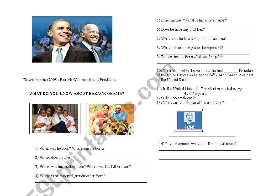 WHAT DO YOU KNOW ABOUT BARACK OBAMA?