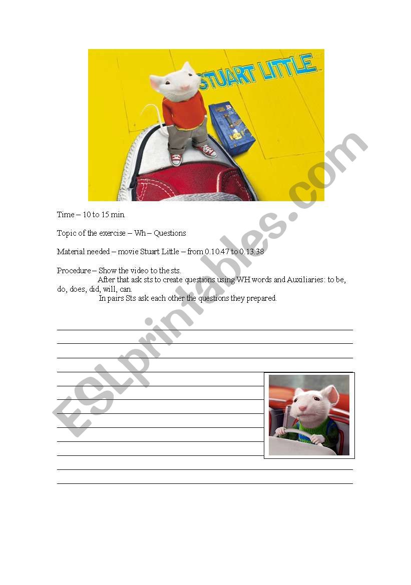 Stuart Little worksheet