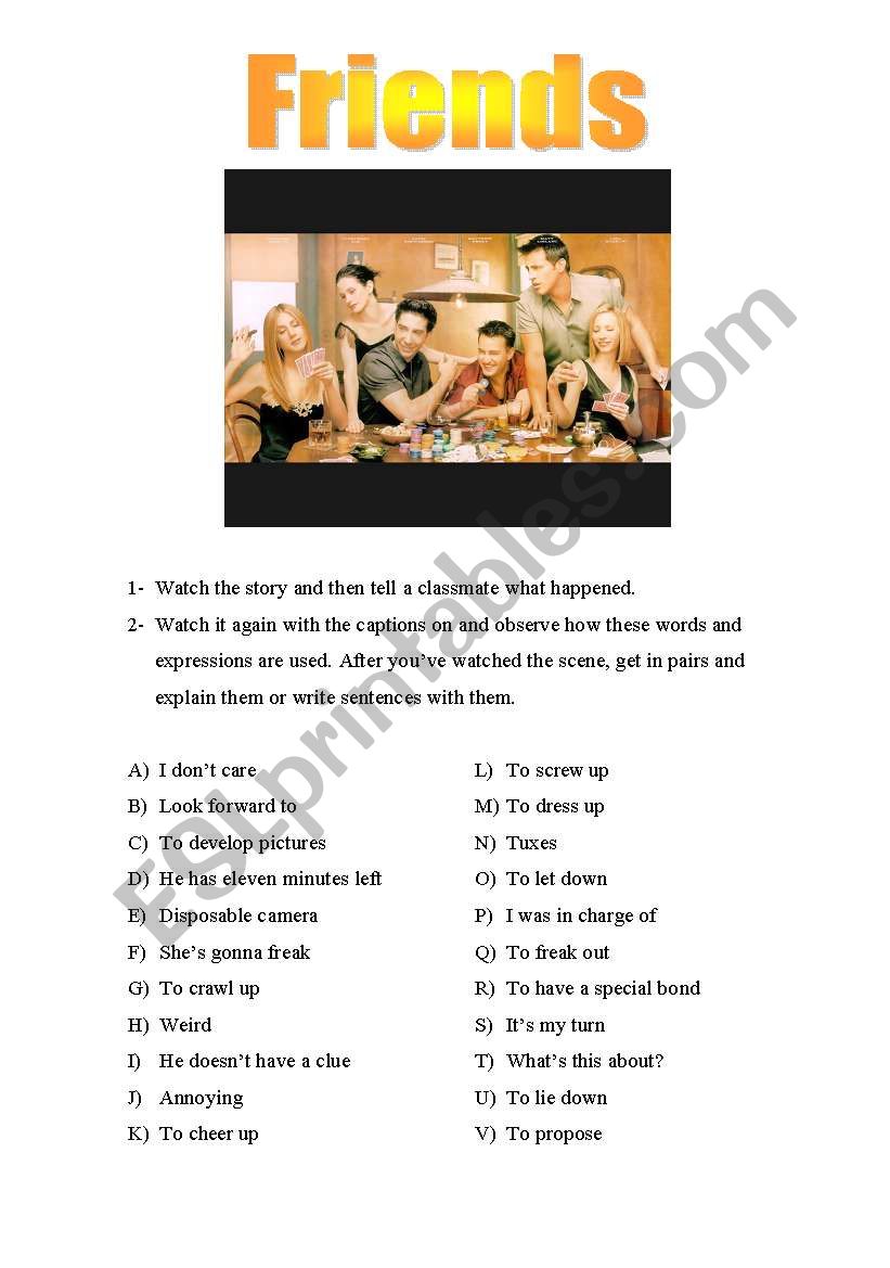 Friends worksheet