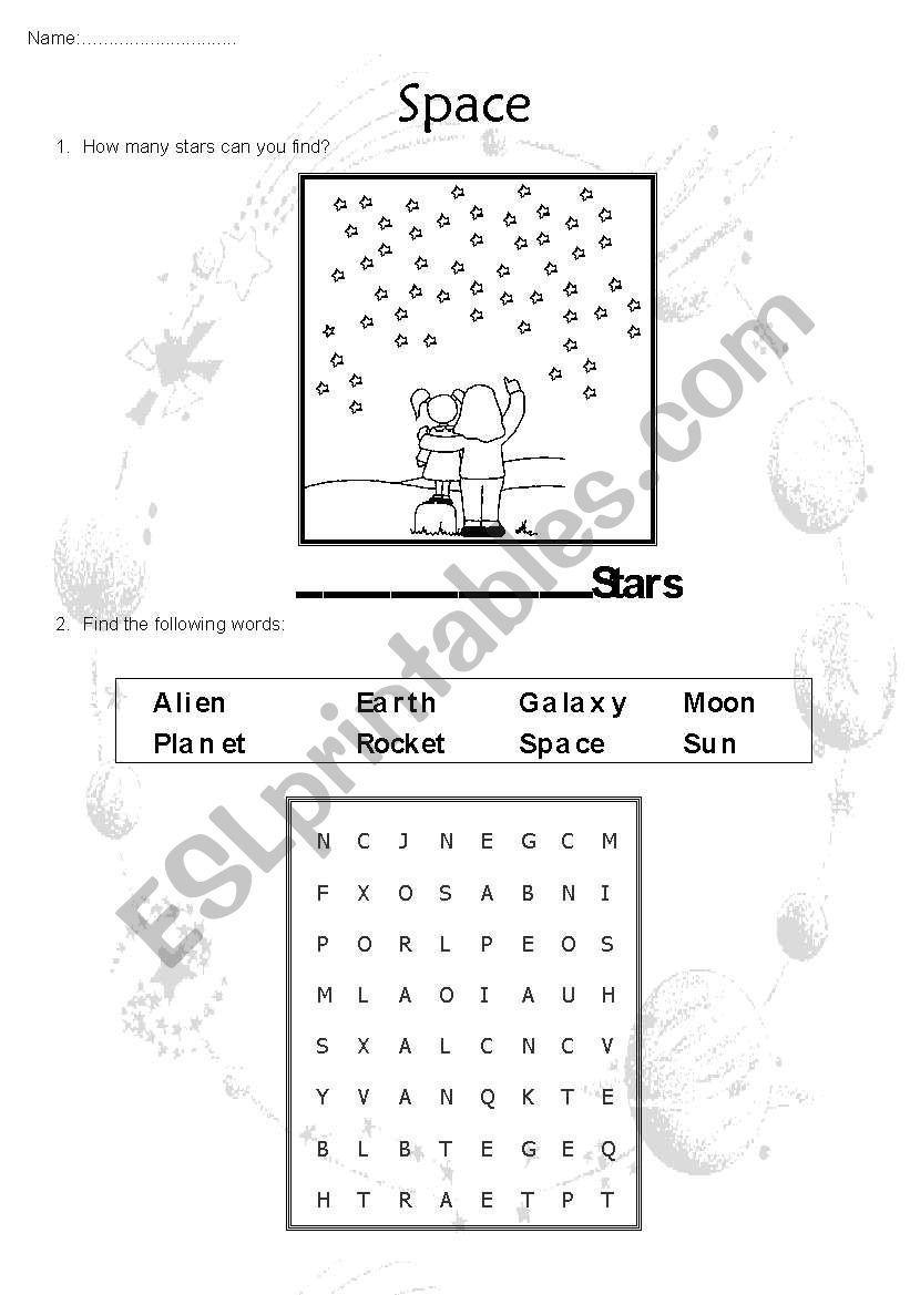 space worksheet