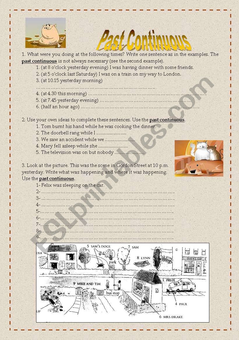 PAST CONTINUOUS worksheet