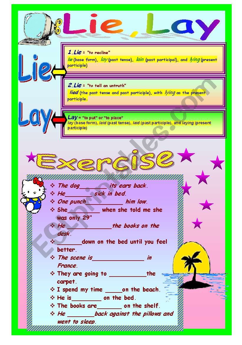 Lie,Lay worksheet