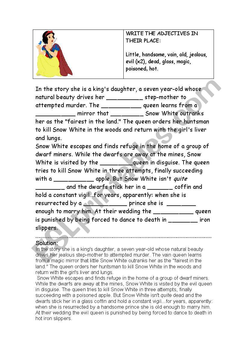 Adjectives  worksheet