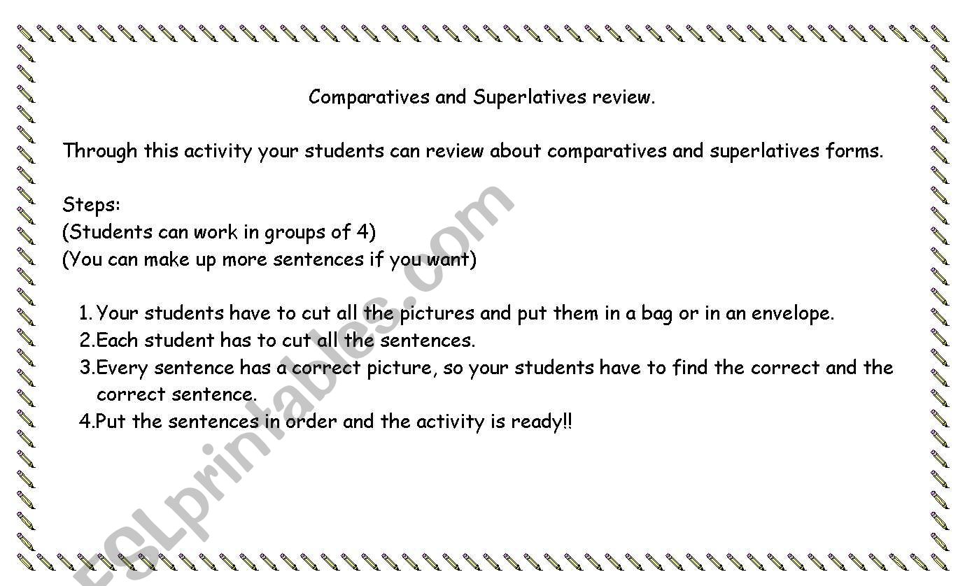 Comparatives and superlatives worksheet