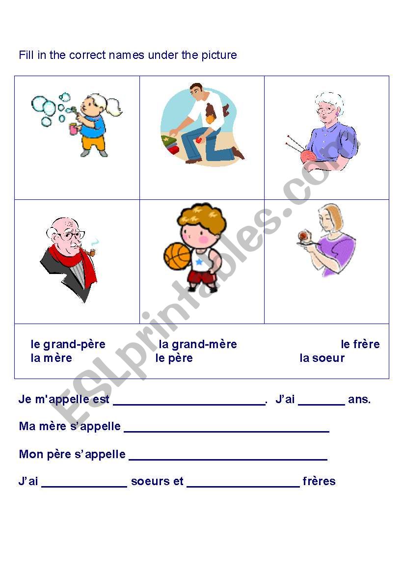 Practice French basic sheets worksheet