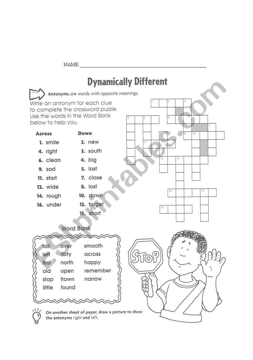 Antonyms worksheet