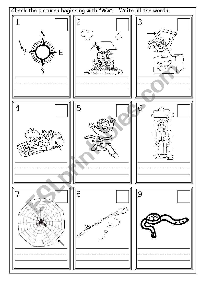 Phonics Ww worksheet