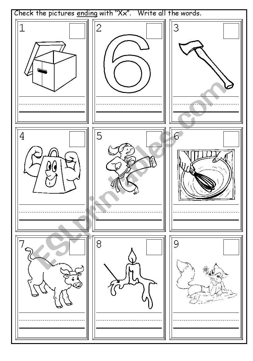 Phonics Xx  worksheet