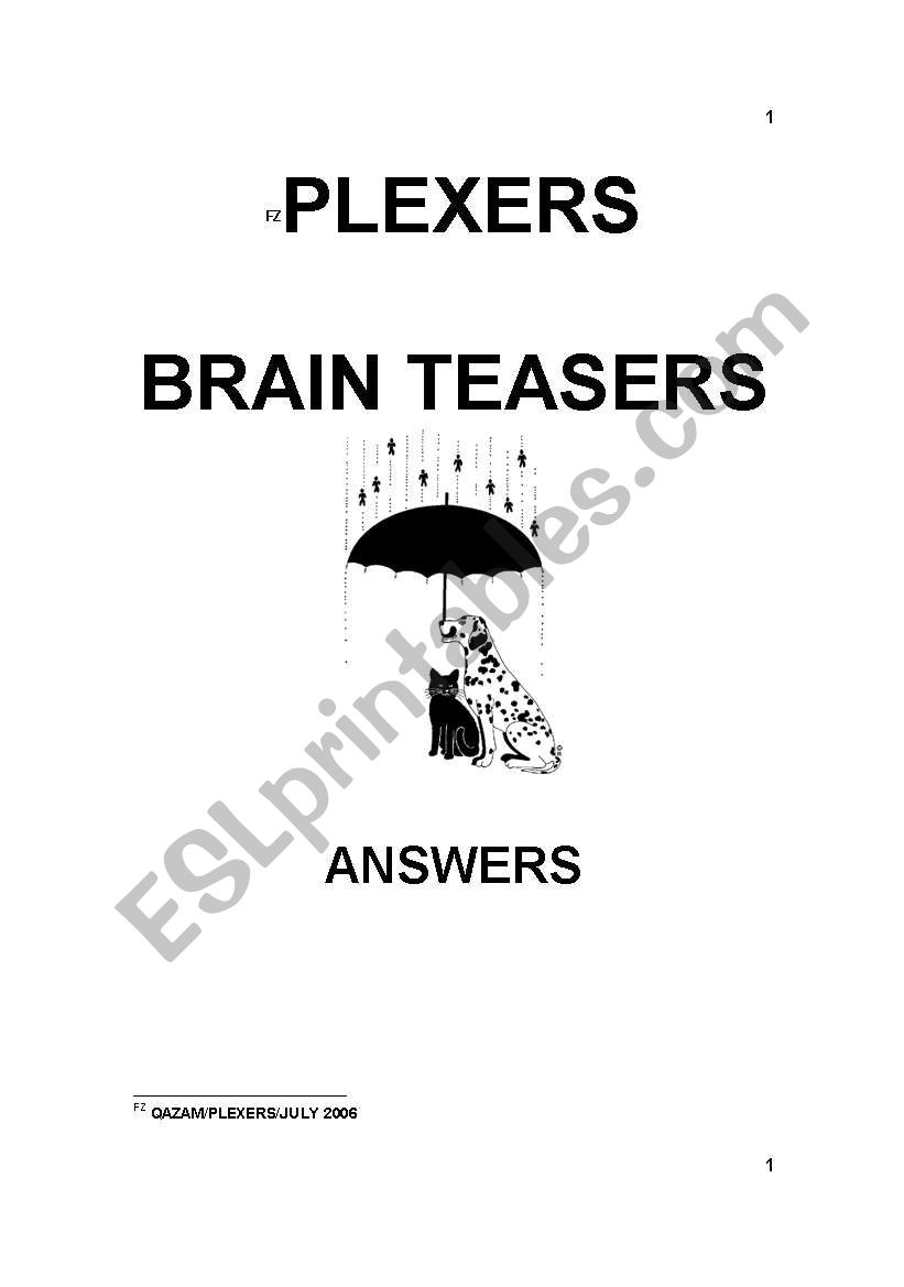 PLEXERS - BRAIN TEASERS worksheet