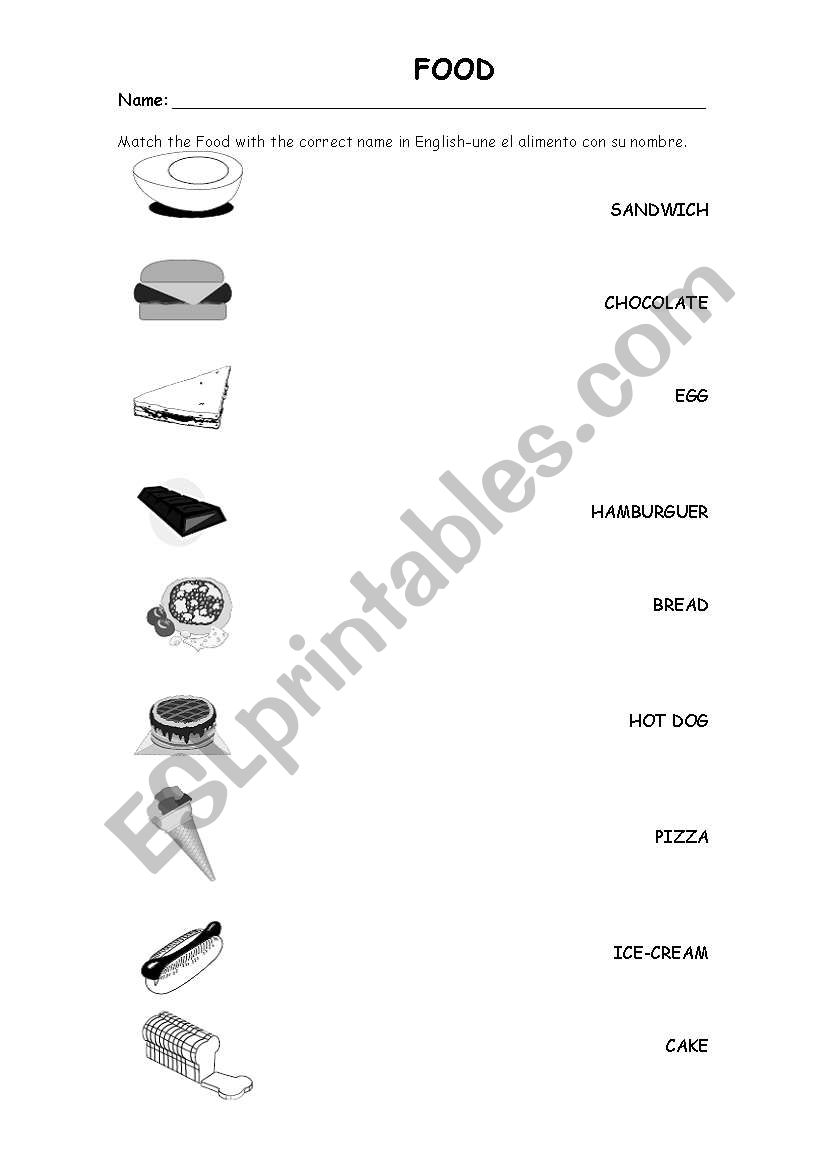 Food worksheet