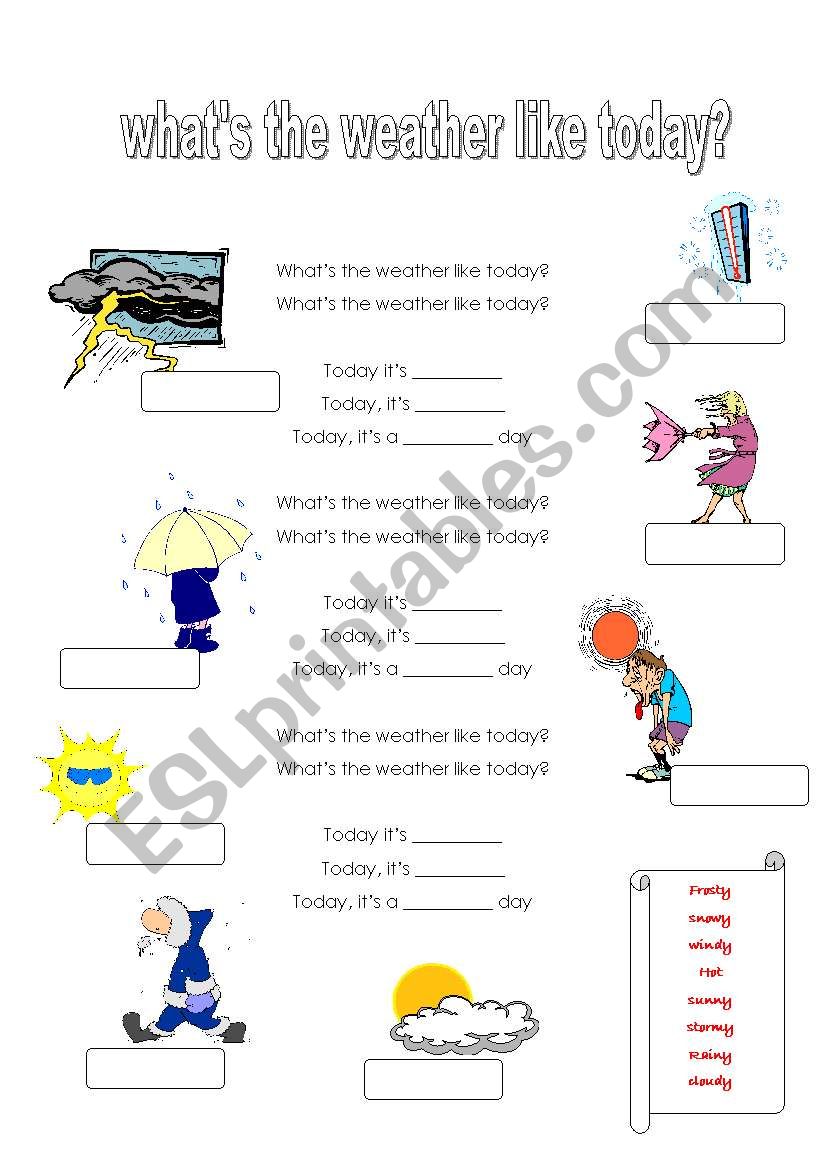 WEATHER SONG worksheet