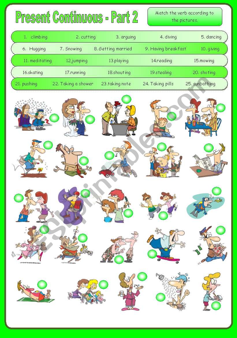 Present Continuous - Part 2 worksheet