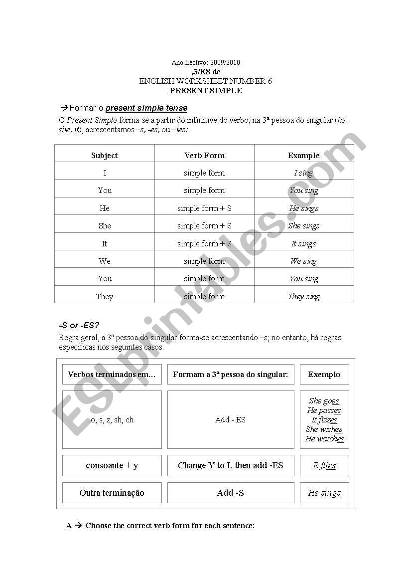 present simple worksheet