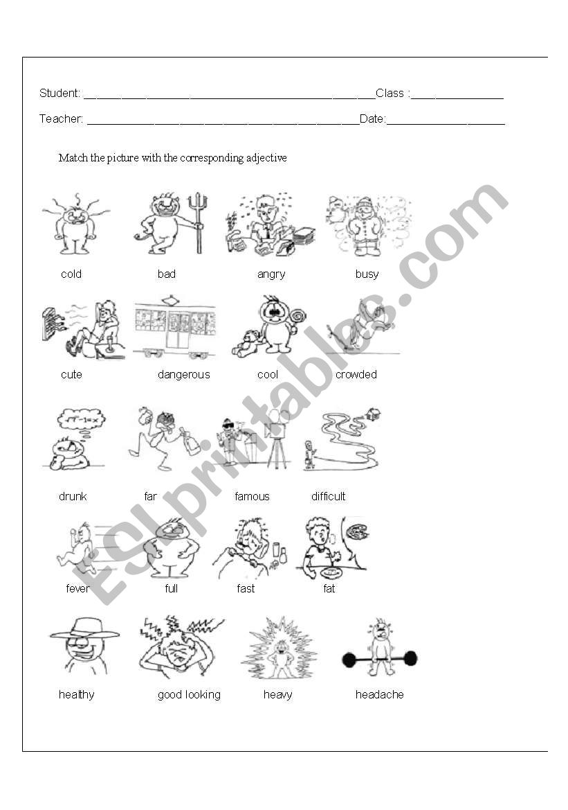 Adjectives worksheet