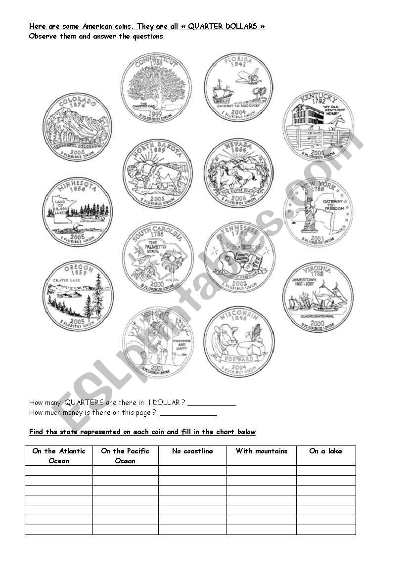 the USA geography history money and states N3