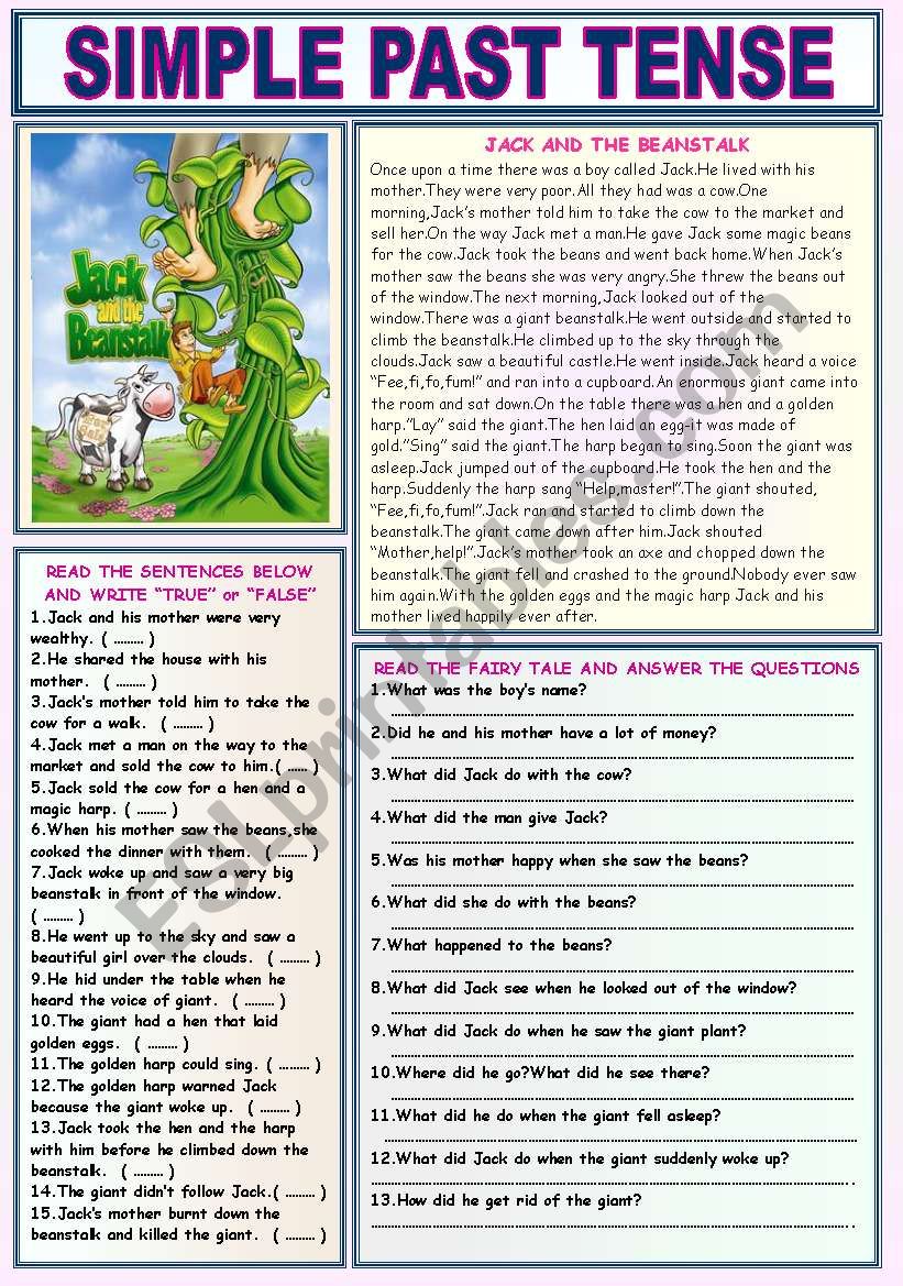 SIMPLE PAST TENSE (JACK AND THE BEANSTALK)
