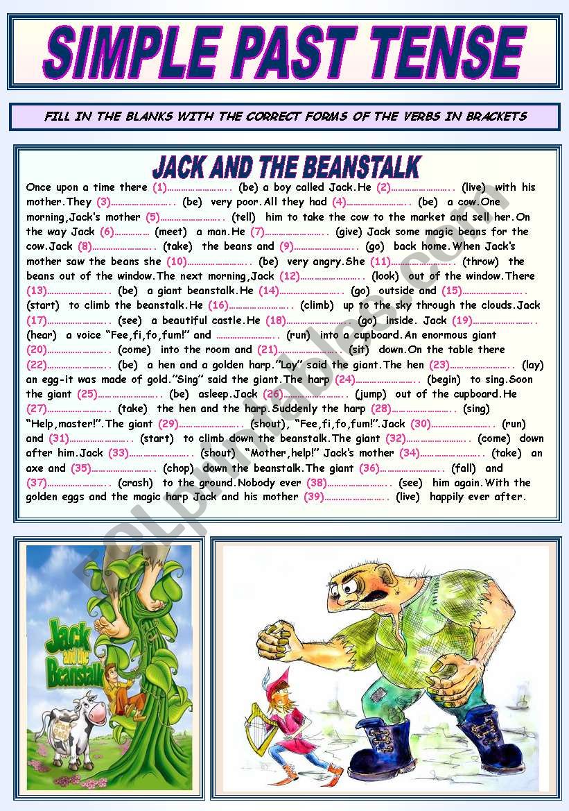 SIMPLE PAST TENSE (JACK AND THE BEANSTALK)