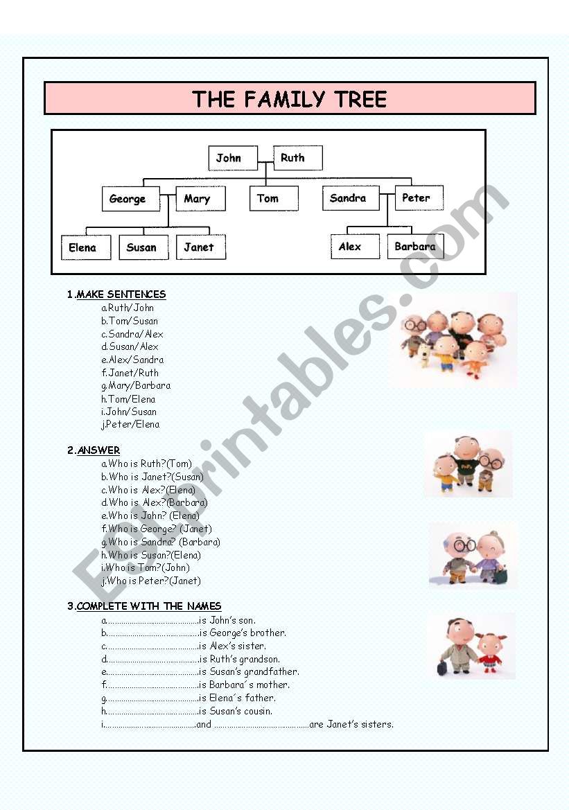 FAMILY TREE worksheet