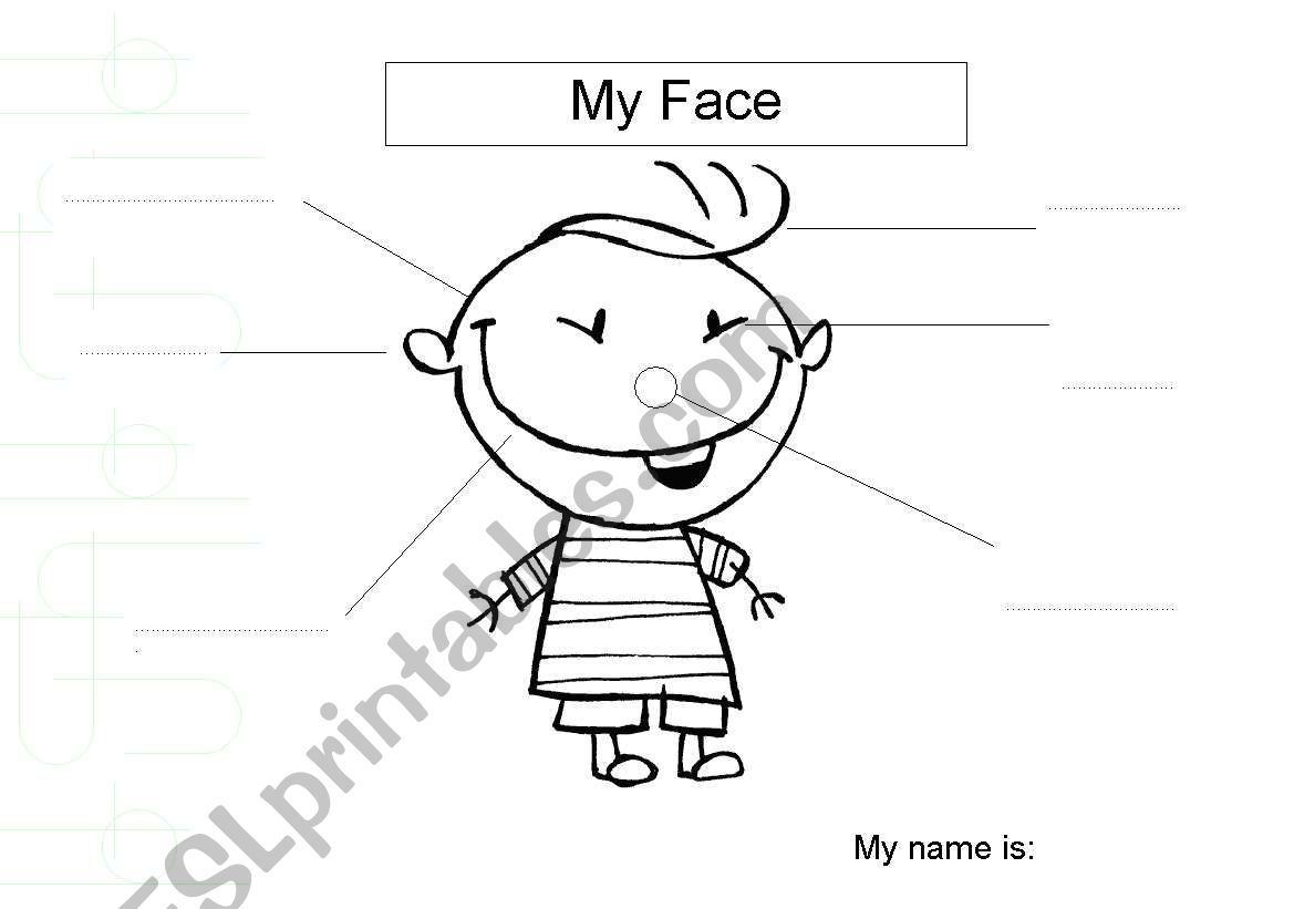 My face worksheet