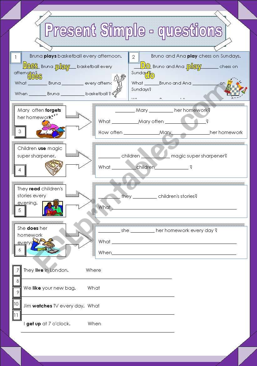 Layout + Present Simple - question making