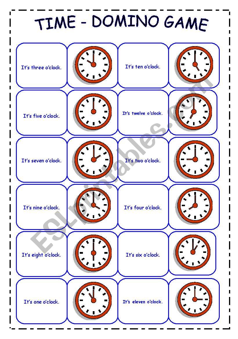 TIME - DOMINO GAME worksheet