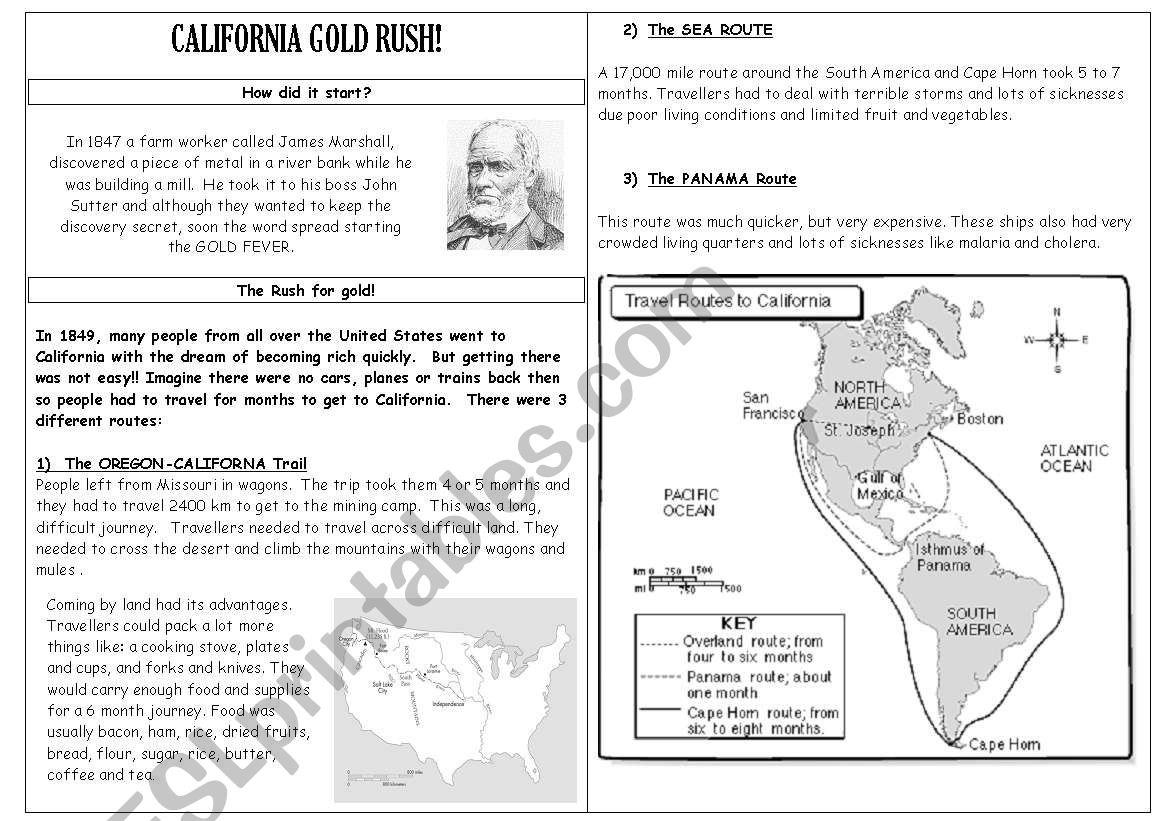 California Gold Rush (Part 1) worksheet