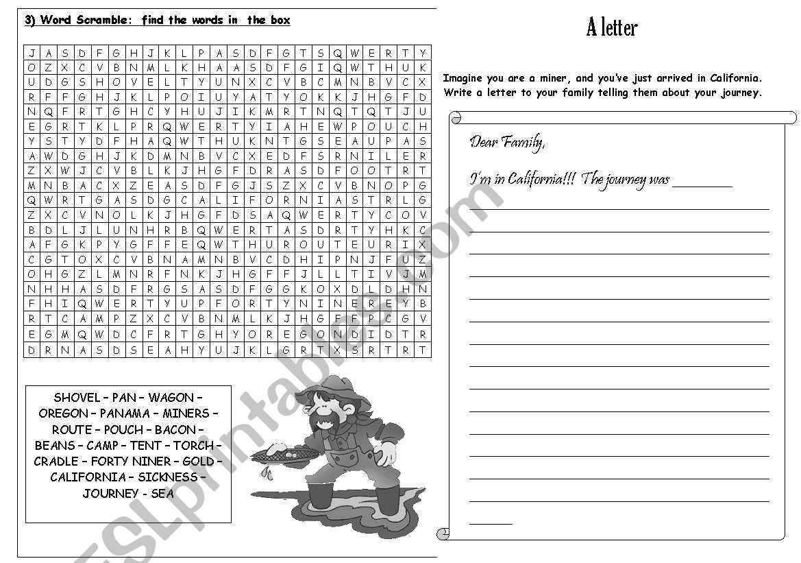 Californa Gold Rush 2 worksheet