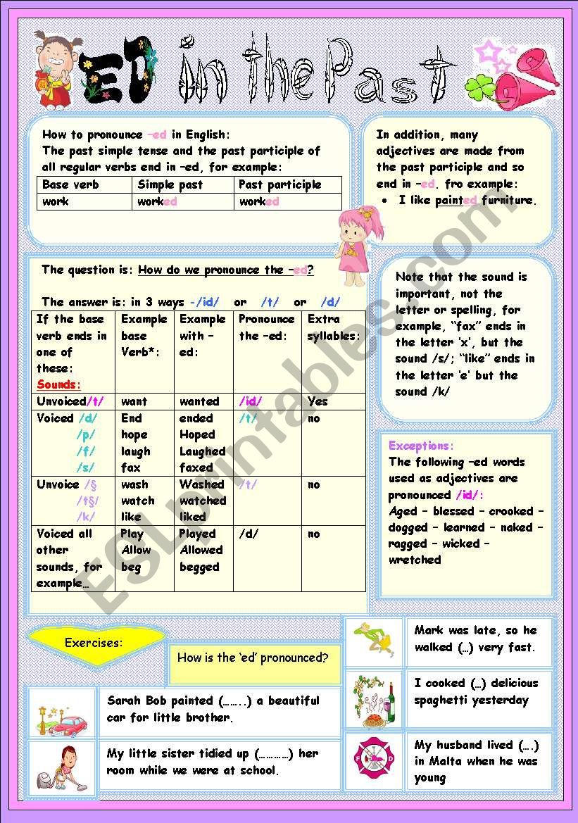 PRONOUNCIATION OF THE ED worksheet